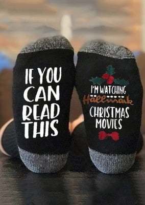 Christmas Socks  If you can read this, I am watching Hallmark Christmas Movie 
