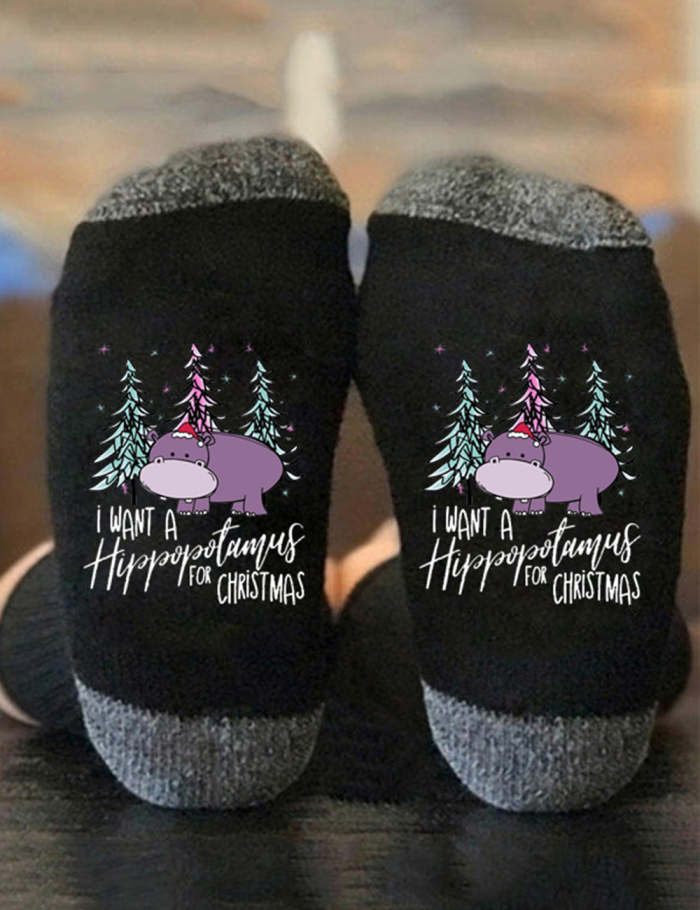 Hot Sale I Want A Hippopotamus For Christmas Socks