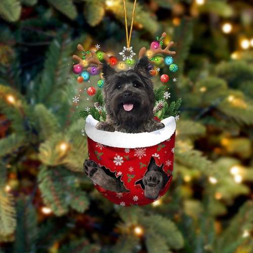 Cairn Terrier 2 In Snow Pocket Christmas Ornament