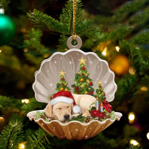 Labrador Retriever3-Sleeping Pearl in Christmas Two Sided Ornament