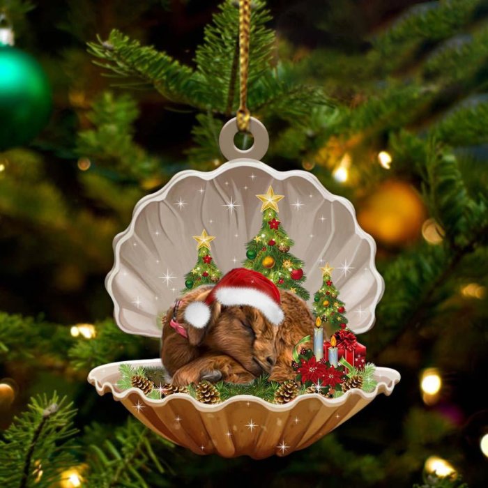 Goat3-Sleeping Pearl in Christmas Two Sided Ornament