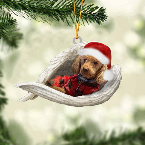 poodle03 Sleeping Angel Christmas Ornament