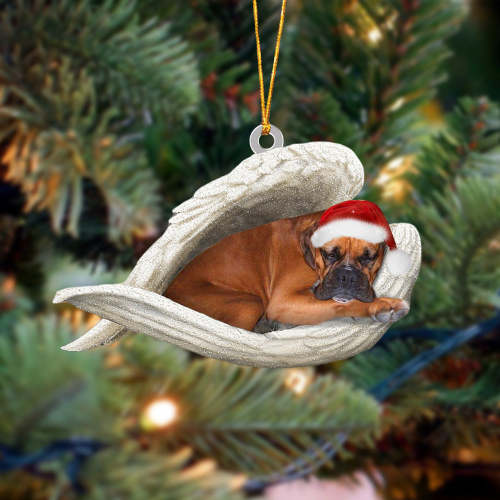 Boxer Sleeping Angel Christmas Ornament