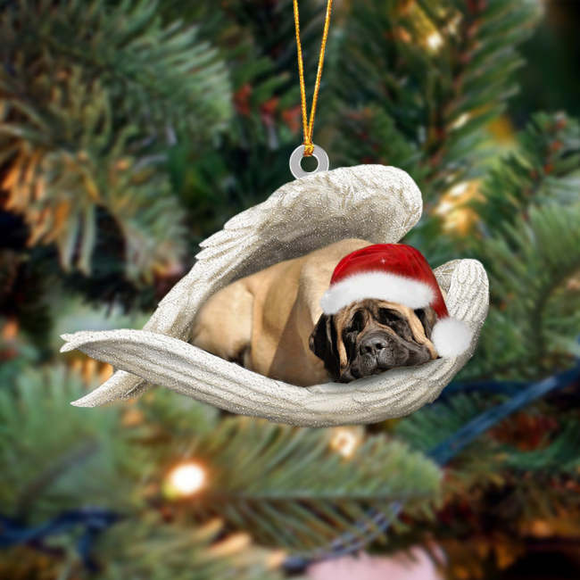 English Mastiff Sleeping Angel Christmas Ornament