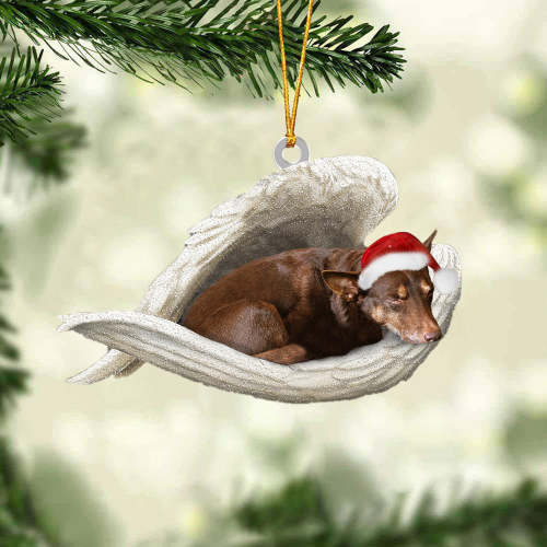 Australian Kelpie Sleeping Angel Christmas Ornament