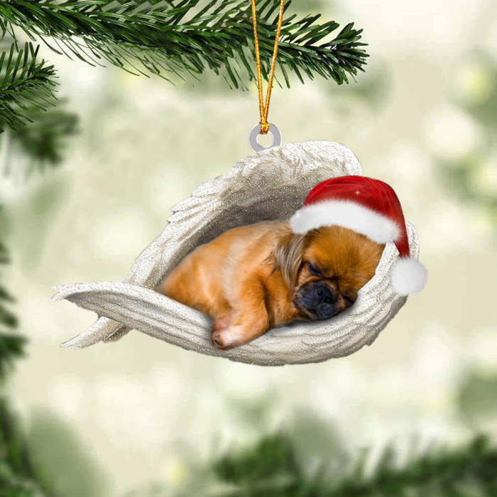 Pekingese Sleeping Angel Christmas Ornament