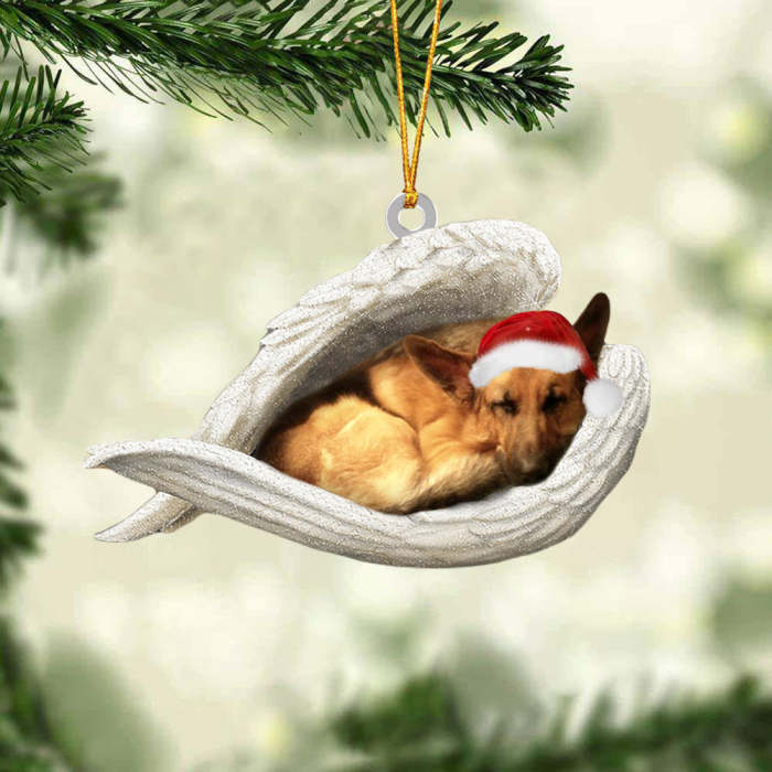 German shepherd Sleeping Angel Christmas Ornament