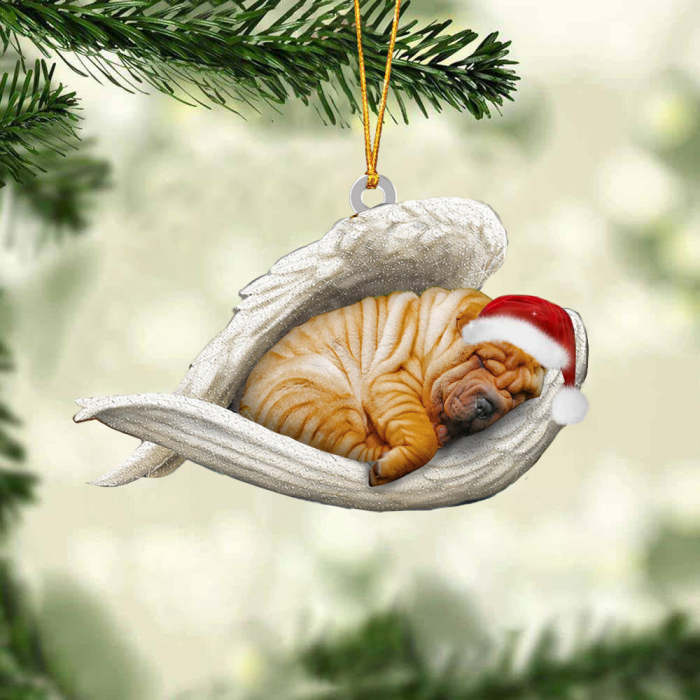 Shar pei Sleeping Angel Christmas Ornament