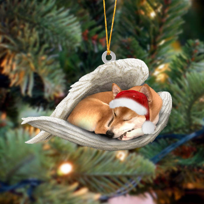 Shiba inu Sleeping Angel Christmas Ornament