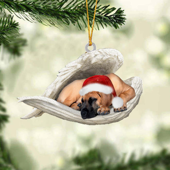 Fawn Great Dane Sleeping Angel Christmas Ornament