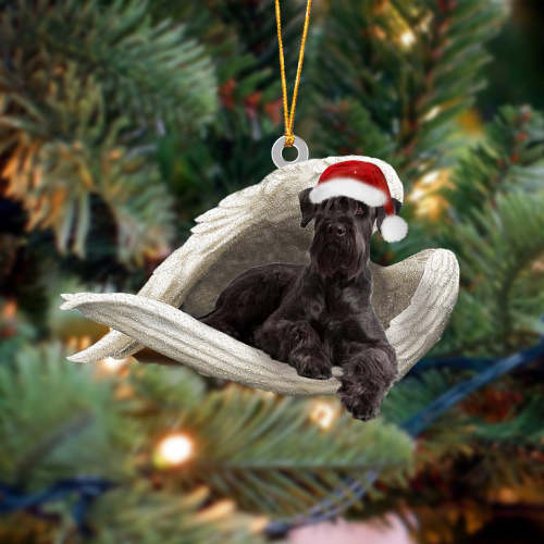 Black schnauzer Sleeping Angel Christmas Ornament
