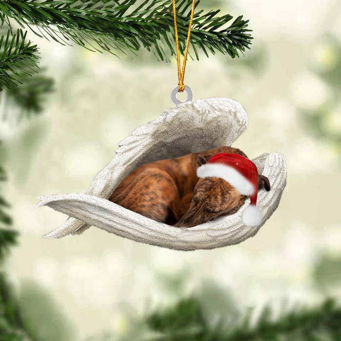 Whippet Sleeping Angel Christmas Ornament