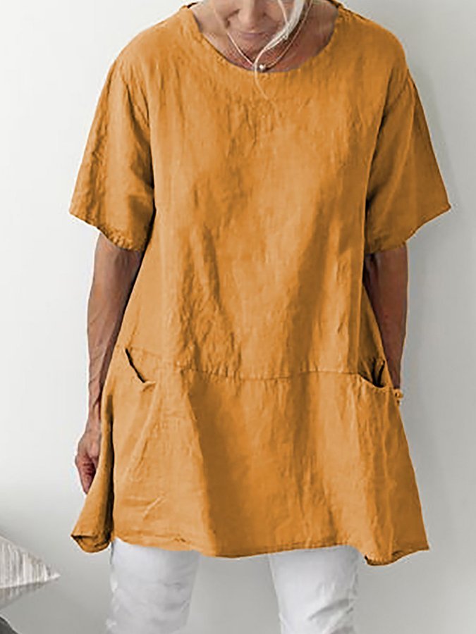 Women's Casual Pure Color Cotton Shirt