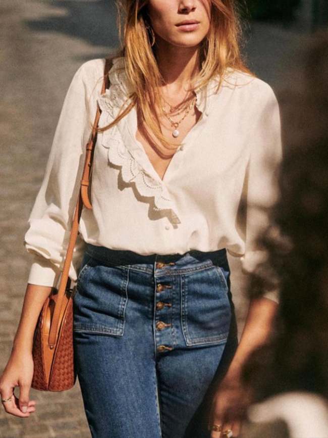 Women's Asymmetric Design Elegant Long Sleeve Shirt