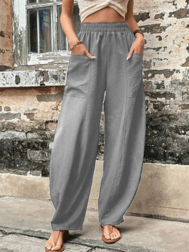 Women'S Casual Solid Color Trousers