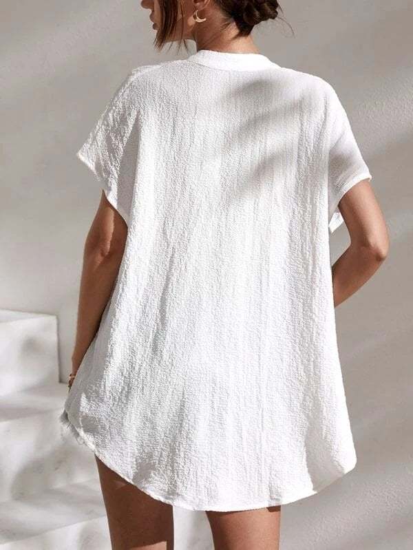 Women's Casual Cotton Linen V-Neck Top