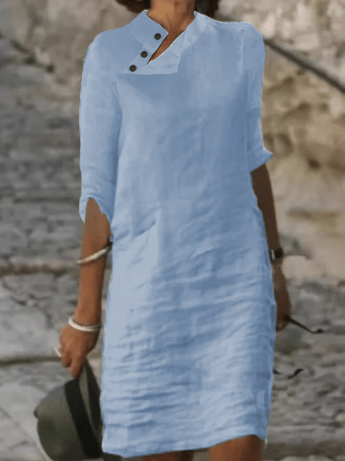 Women'S Three Quarter Sleeve Casual Dress
