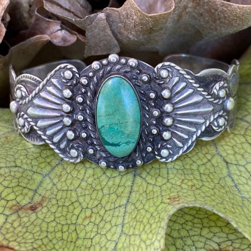 Vintage Silver Arrow Turquoise Pretty Girl Navajo Bracelet