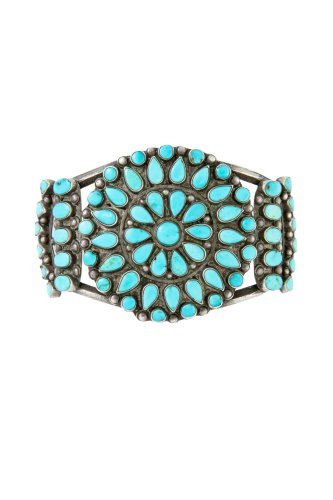 Cuff, Cluster, Turquoise, Vintage, 2419