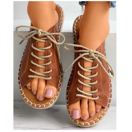 2023 Summer New Lace Up Fish Toe Sandals