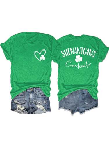 Women's St. Patrick's Day Funny Shenanigans Coordinator Tee