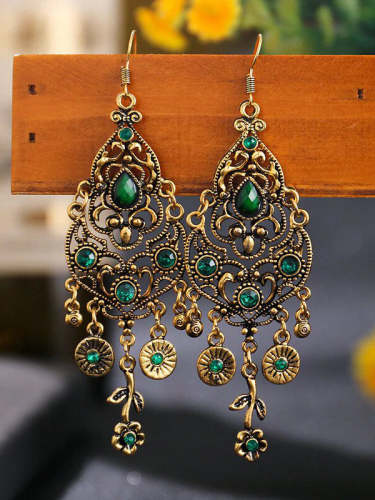 Vintage ethnic multi-layer alloy lady earrings