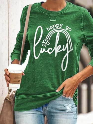 Women's Happy Go Lucky Shamrock Sweatshirt