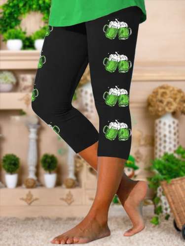 Women's St. Patrick's Day Cheers Cropped Leggings