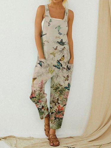 Casual Floral Sleeveless Shift One-Pieces