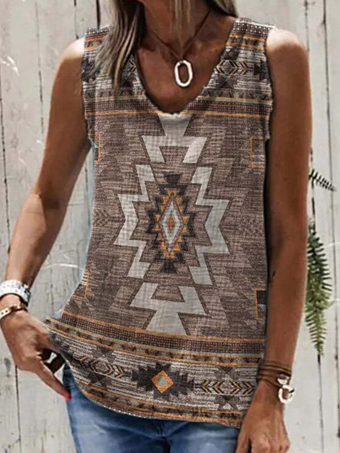 Women's Western Ethnic Printed Vest