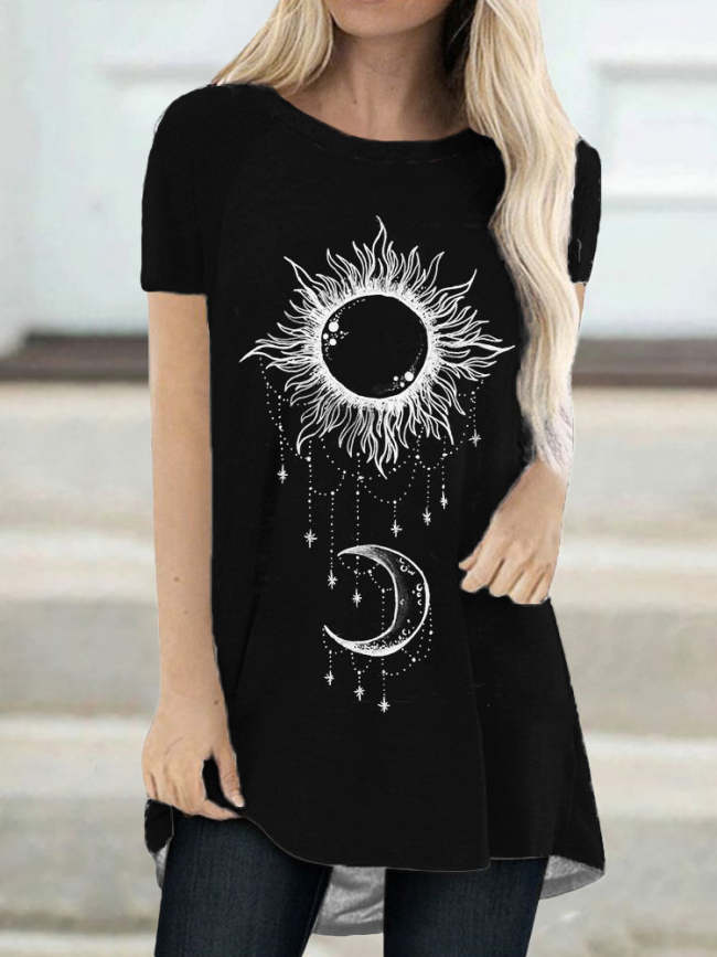 Sun & Moon Totem A Line T Shirt