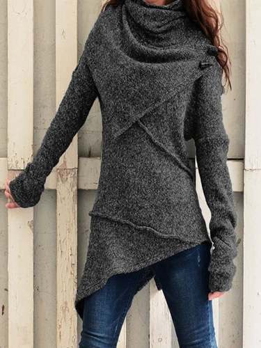 Women's Long Sleeve Turtleneck Knit Sweater