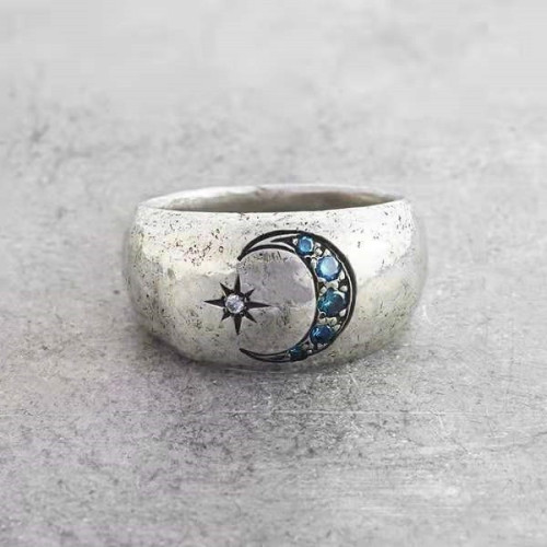 Sun Moon Inlaid Zircon Women's Ring Fashion Women's Ring