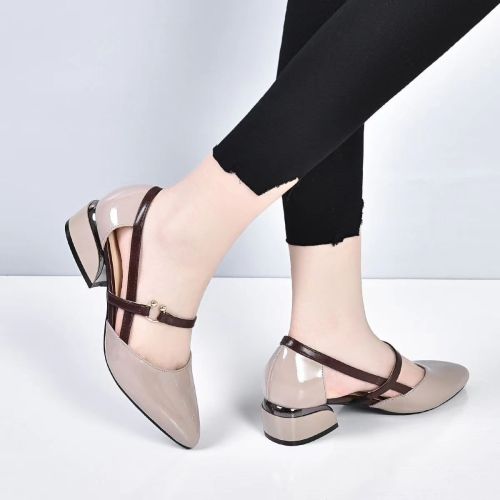 Pointed Toe High Heel Leather Shoes Air Hollow Pumps Soft Leather