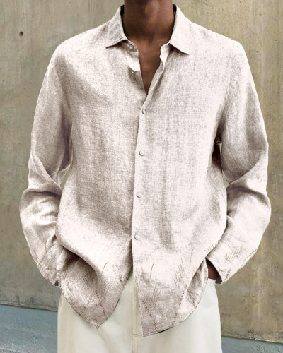 Men's Prints long-sleeved fashion casual shirt a7f5
