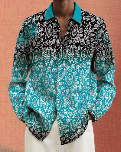 Men's Prints long-sleeved fashion casual shirt c959