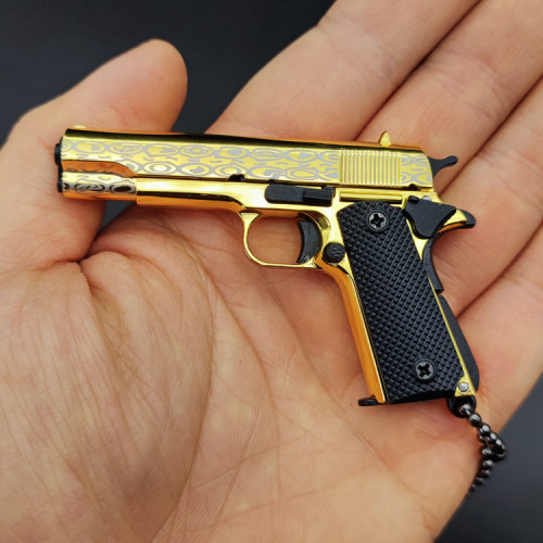 Malay pattern gold M1911 model keychain