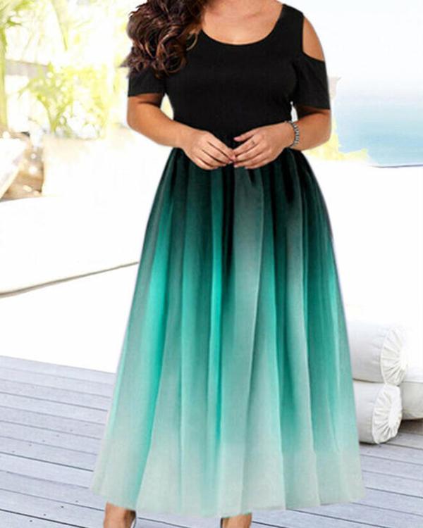 Cold Shoulder Plus Size Elegant Dress