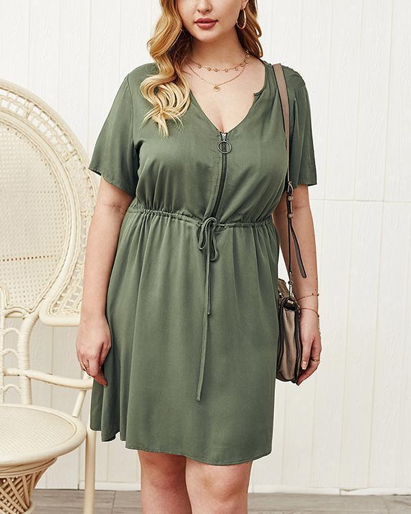 Summer Sexy Elastic Waist A-line Dress
