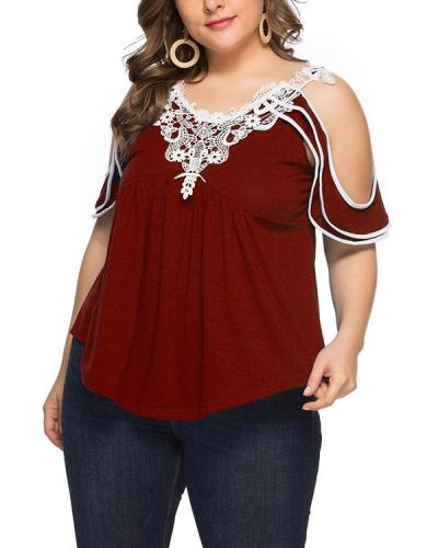 Plus Size Blouse Solid Colored Tops