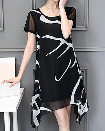 Plus Size Daily Weekend Chiffon Dress