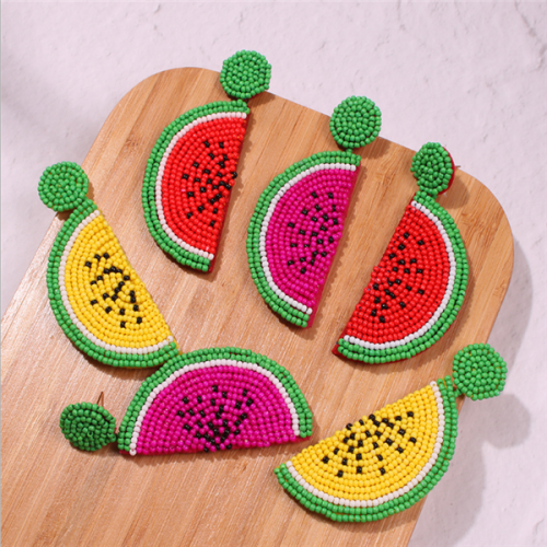 Women's Beads Watermelon Fruit Earrings