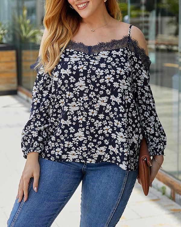 Casual Sexy Sling Off-shoulder Floral Top