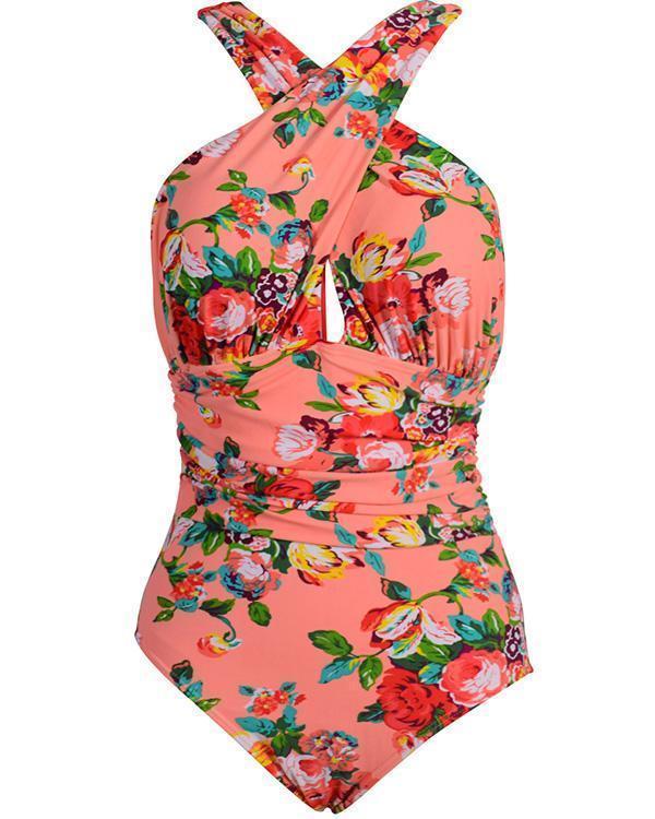 Cross-covering Belly One-piece Swimsuit