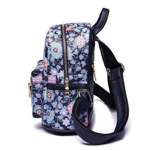Bohemian Forest Series Floral Print Backpack 2 Size Bag