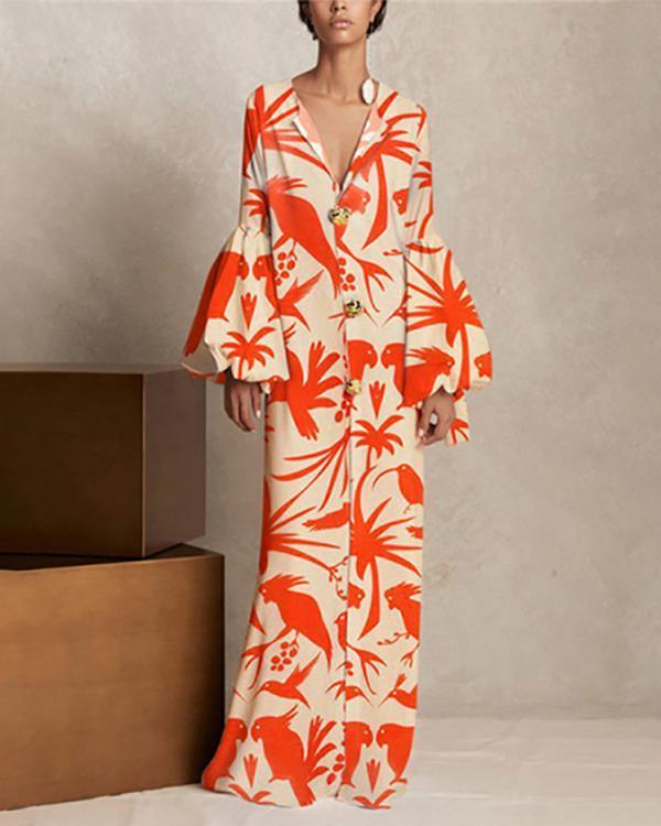 Women Orange Elegant Maxi Dress