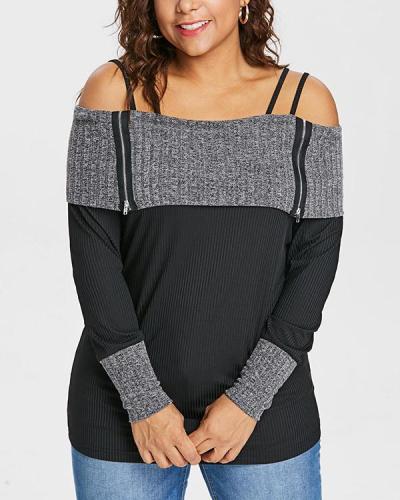 One-neck Off-shoulder Sweater Top