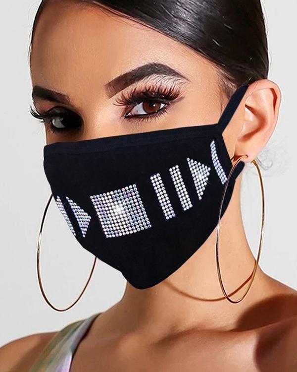Studded Glitter Breathable Mouth Mask Reusable