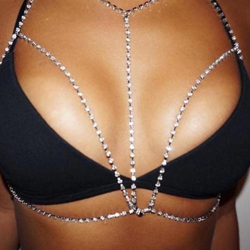 Sexy Gothic Shiny Chain Bra Accessories