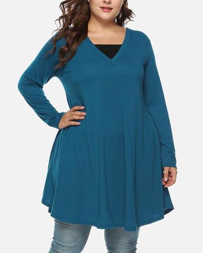 Plus Size Irregular Fake Two-piece Dress